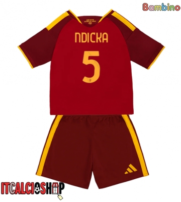 AS Roma Evan Ndicka #5 Prima Maglia Bambino 2026-27 Manica Corta (+ Pantaloni corti)